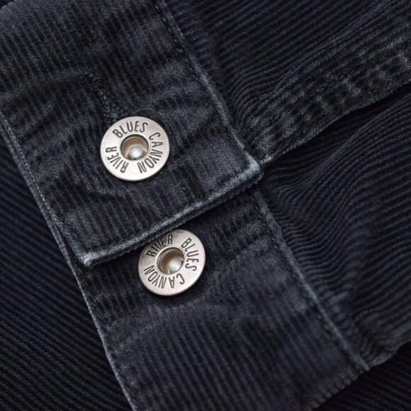 Canyon River Blues Corduroy Jacket Men Large Button Up Black Casual Cozy Outdoor - Picture 5 of 12